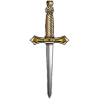 A dagger with a hilt of gold and a blade of silver