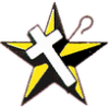 Star, white cross and shepard's crook